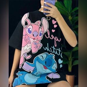 WOMENS T-Shirt OVER SIZE  Cartoon Graphic T-Shirt